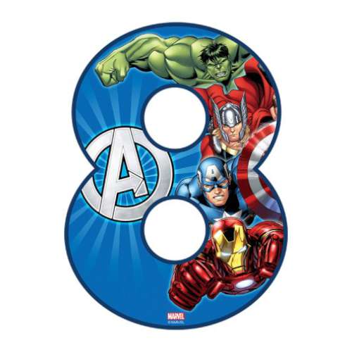 Avengers Number 8 Edible Icing Image - Click Image to Close